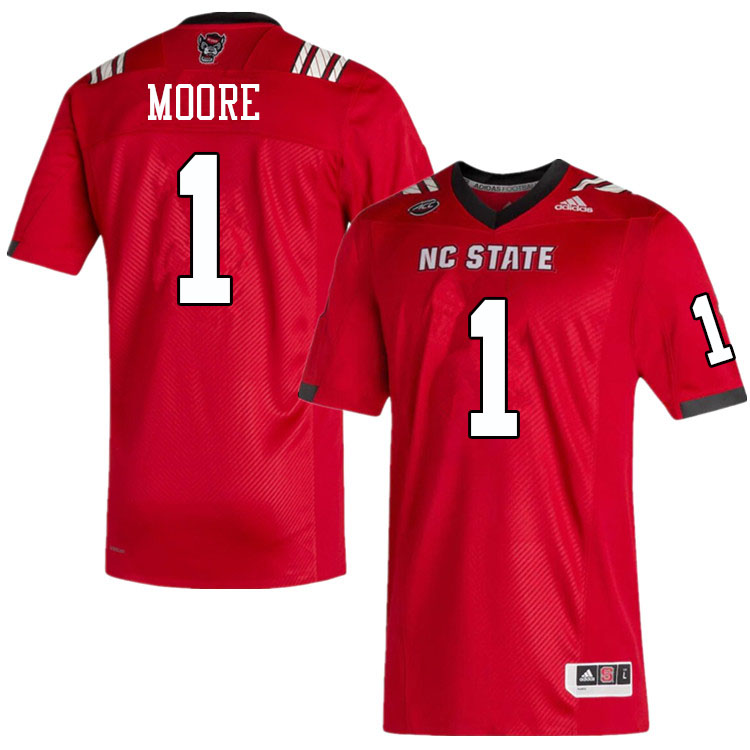 Men #1 Isaiah Moore NC State Wolfpack College Football Jerseys Sale-Red - Click Image to Close